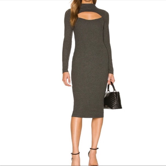 Bailey 44 midi Gabriel bodycon dress in anthracite SMALL - Picture 2 of 8